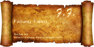 Falusy Fanni névjegykártya
